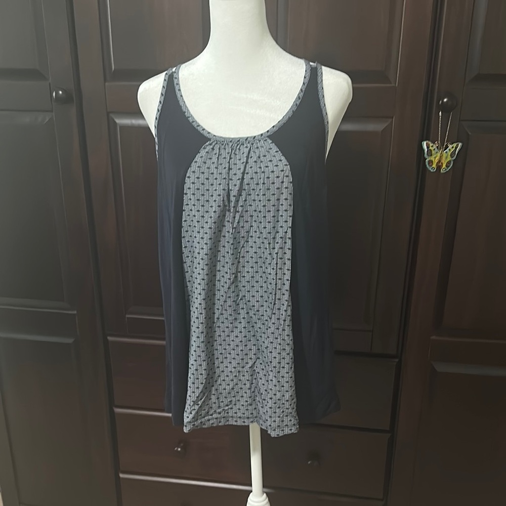 CAbi Black and Gray Tank Top